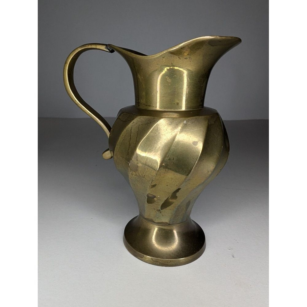 Vintage Brass Creamer Pitcher Made In India 4.5" Tall‎